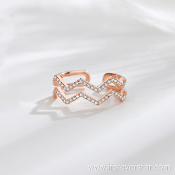 Rose Gold Fine Jewelry 925 Silver Zircon Rings